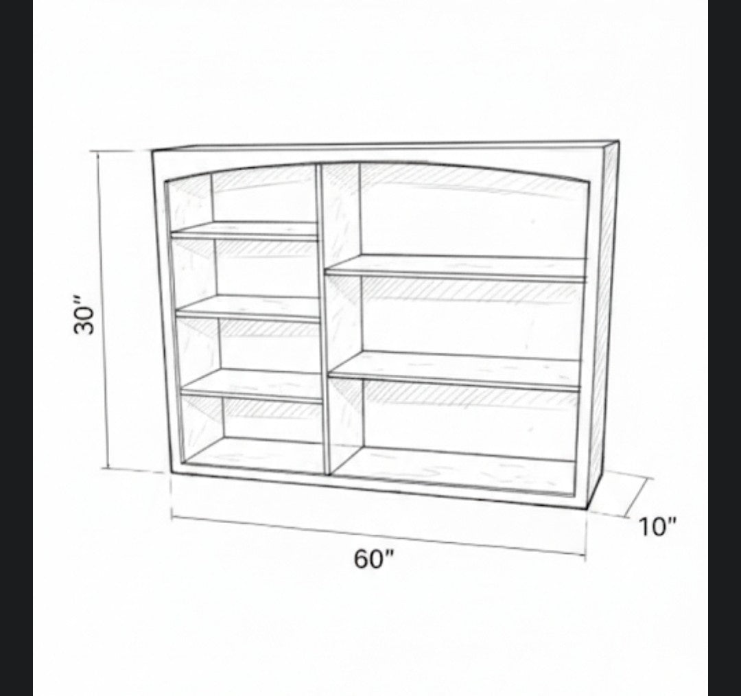 60" Signature Double-Bay Floating Bookcase