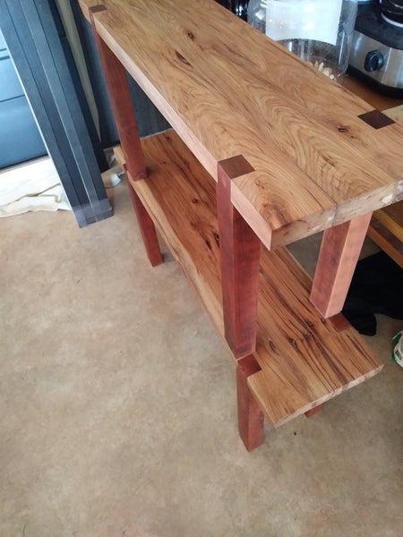 Handmade Hardwood Bench with Walnut Legs