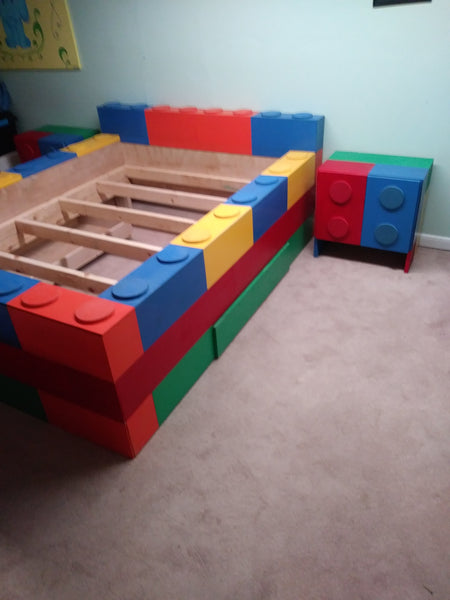 Kids block bed