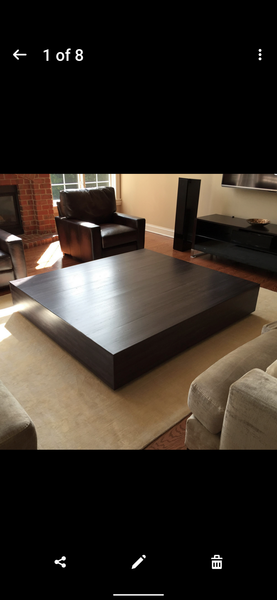 48 x 48 Large Modern Coffee Table Special order