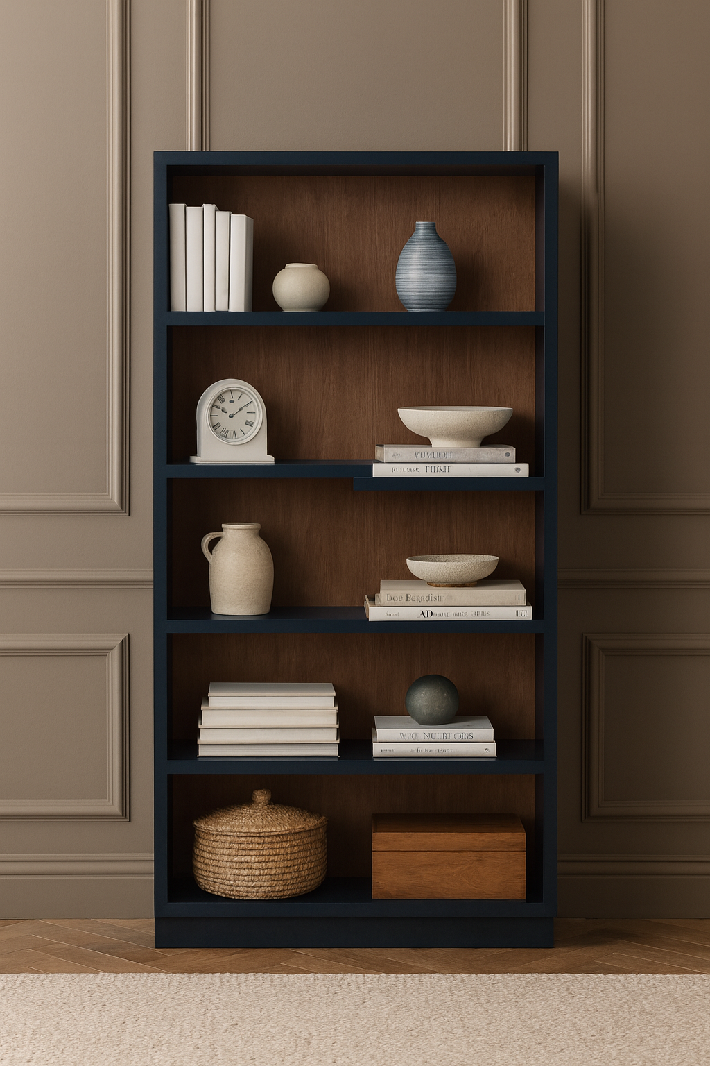 Custom Solid Wood Bookcase - 30" Wide Standard Unit Example