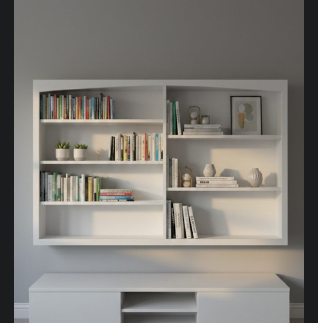 60" Signature Double-Bay Floating Bookcase