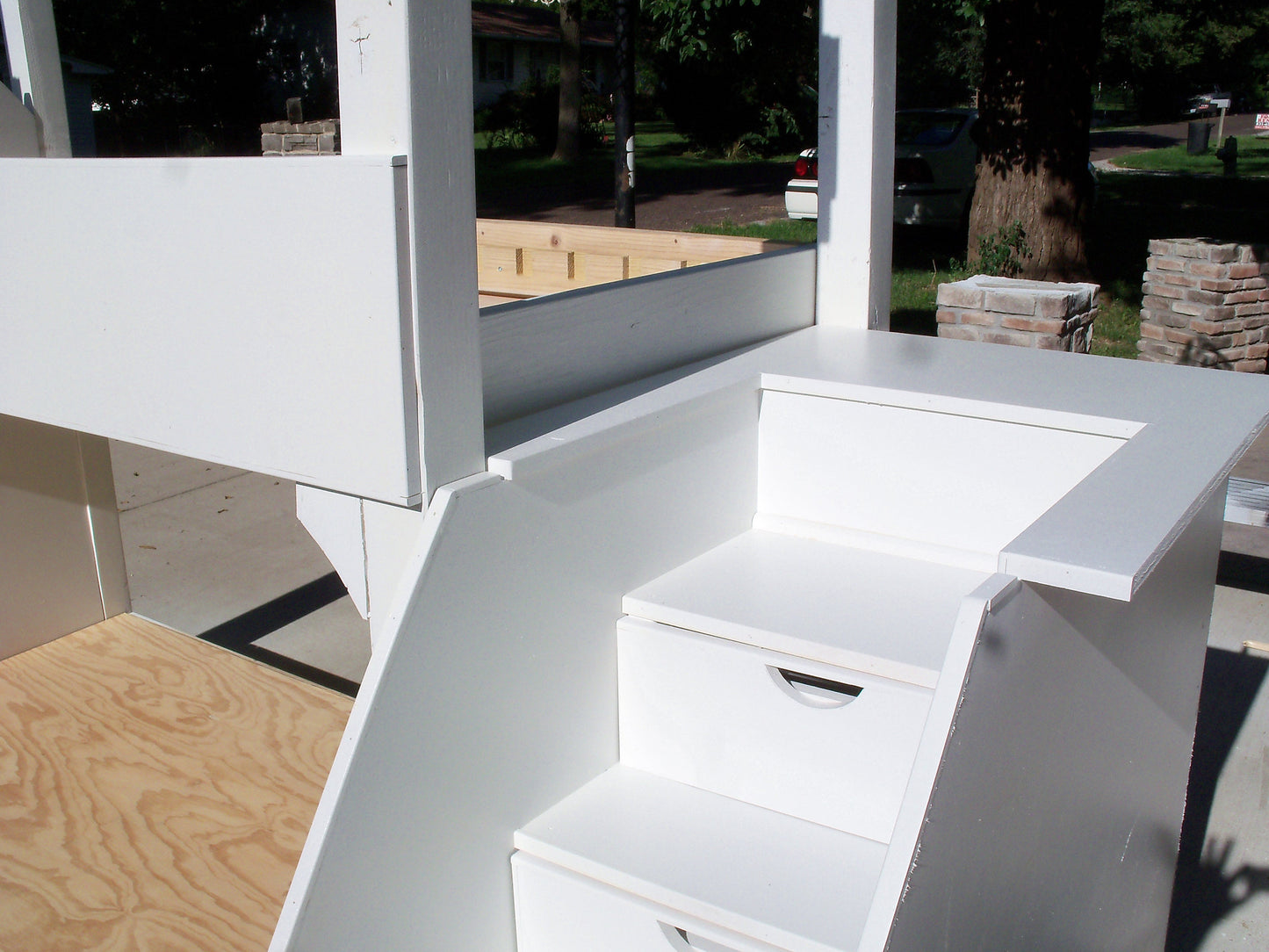 The Belmar: Bespoke Twin Over Queen Straight Quad Bunk Suite - Handcrafted High-Capacity Bunk Beds with Integrated Storage Staircase