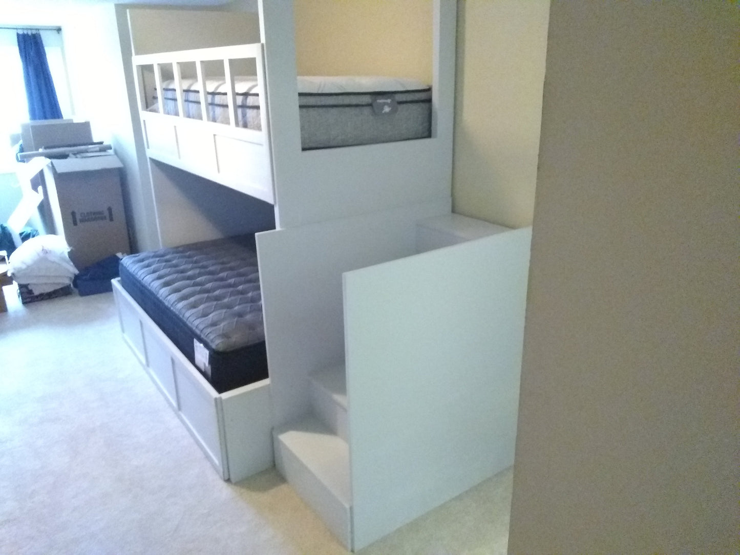 The Hoosier: Bespoke Twin Over Full 5-Sleeper Bunk Suite - Handcrafted Adult-Strength Bunk Bed with Twin Trundle