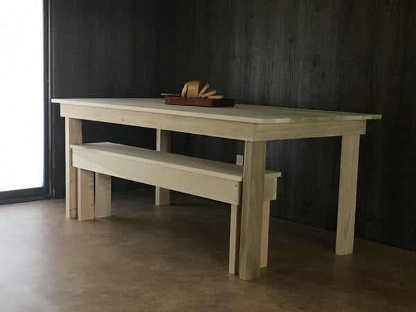 Ruby Collection Hardwood Farm Table and Bench seating