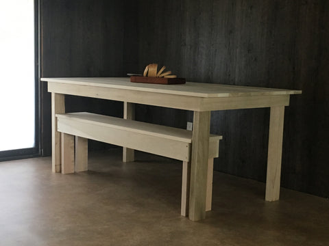 Hardwood Farm Table and Bench seating