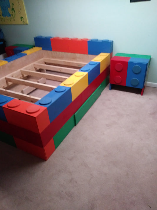 Kids block nightstand