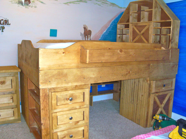 Kids loft bed, Kids barn bed, Kids furniture, The Farm barn bed for Kids